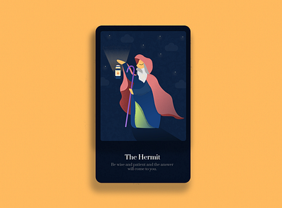 The Hermit brush colours flat design flat designs flat illustration graphic design hermit illustration tarot tarot card tarot cards tarot deck