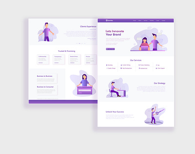 Landing Page Exploration branding illustration landing page landing page design logo marketing startup branding ui user experience design ux vector