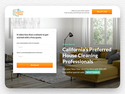 Weekend Maids graphic design landing page ui ux web design website design