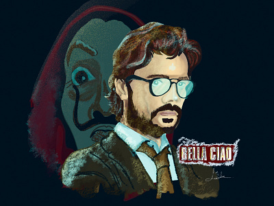 Bella Ciao : Professor- La casa De Papel character conceptart conceptual dali digital illustration digital painting digitalart illustration la casa de papel money heist professor quick sketch salvador dali stayhome