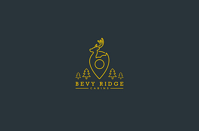 Bevy Ridge Cabins - Logo Design bead and breakfast logo bevy logo design bnb logo brand identity branding branding concept branding design cabin in the woods logo cabin logo design deer logo design hunting logo lodge logo lodging logo reindeer logo wild deer logo