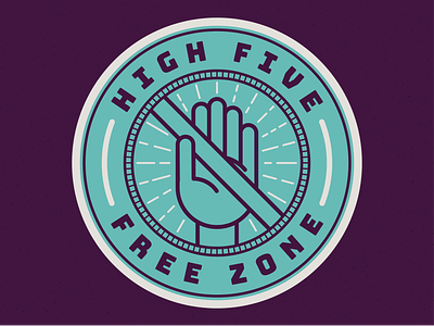 High Five Free Zone badge corona coronavirus covid 19 covid 19 covid19 hand high 5 high five illustration quarantine self isolation social distance social distancing vector