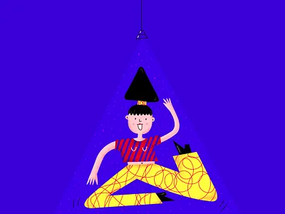 Quarantine People - Home Disco character characterdesign dance dancing disco energy girl girl character home illustration jump light music spotlight