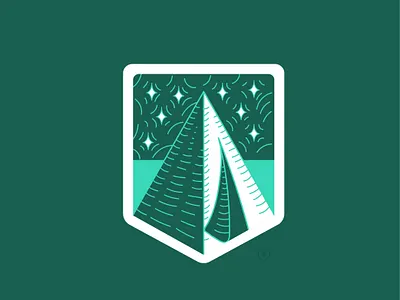 Camping badge badges design flat logo vector