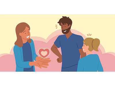 Managers Care coworkers flat illustration heart humans illustration love office people