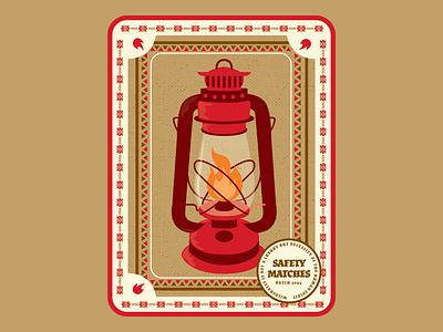 Match Box Lantern camp campfire camping camping lantern fire flame illustration illustrator lantern lanterns light matches safety matches