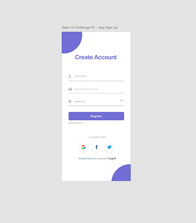 Daily UI Challenge 01 - App Sign Up app branding design minimal signup signup page signupform typography ui ux