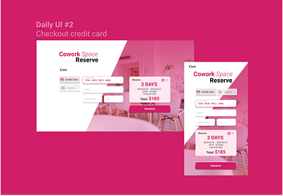 Daily UI #2 Checkout credit card - Coworking app argentina card challenge checkout cowork coworking credit daily daily ui design figma service ui ux web design webdesign working