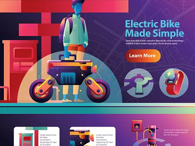 Future Electric Urban Bike bike electric future landingpage transportation