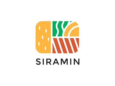 SIRAMIN RICE food logo simple resto design