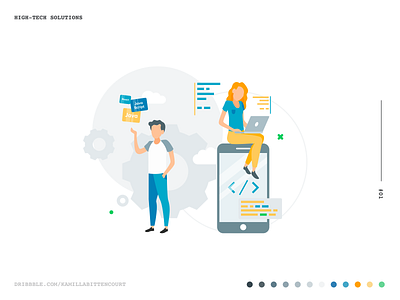 High-tech Solutions code colorfull design developer development hightech illustration languages mobile mobile app responsive tech technology ui ux vector