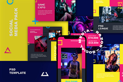 Razor - Gaming Instagram Template branding business creative custom project design illustration portfolio ui ux vector