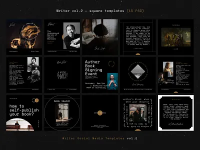 Poetry Quote Templates for Writers, Authors, and Poets author creative design creative writing design trend 2020 instagram banner instagram feed instagram stories instagram template poet poetry quote design social media banner social media design social media pack social media template social media templates template design trending design trending graphics writer