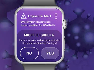 COVID-19 Exposure Alerts Watch App Concept alerts apple apple watch contacts mobile ux notification ui design virus watch wearables