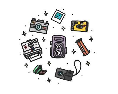 Analog Anyone? adobe draw analog analogue camera cameras design dribbble illustration photography photos