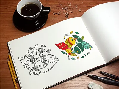 Two Worlds art coronavirus digital art gond art graphic design illustration sketch traditional art