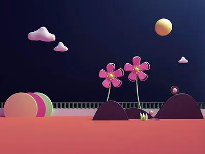 spring c4d illustration