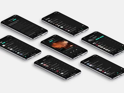606f iOS Music App app dark design flat ios minimal music tab theme typography ui ux
