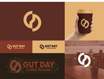 GUT DAY Coffee Roaster Logo brand brand identity branding branding design cafe coffee coffee bean coffeeshop company creative design icon logo