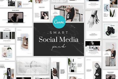 Smart Canva Social Media Pack brand branding canva canva template creative design instagram layout minimal minimalistic photoshop socialmedia template