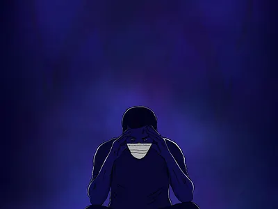 Self Isolation Anxiety blue coronavirus covid19 facemask illustration pandemic procreate