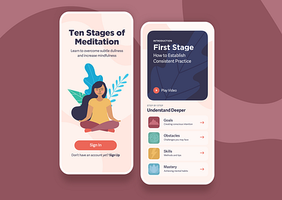 Meditation App app design sketch ui