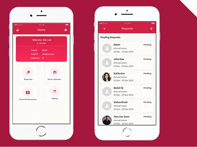 Leave Management Concept for AIA design design concept interaction design intranet ios app logo prototype ui uiux uiux design ux wireframe design