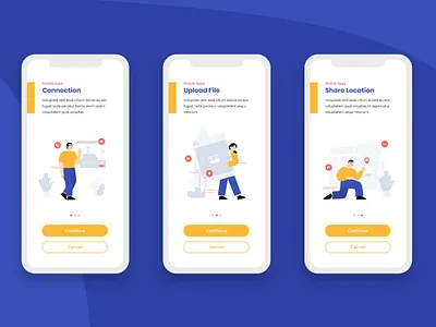 Onboarding Screens Mobile App illustration mobile app design mobile design onboarding onboarding illustration onboarding screen onboarding ui ui ui design user interface ux vector
