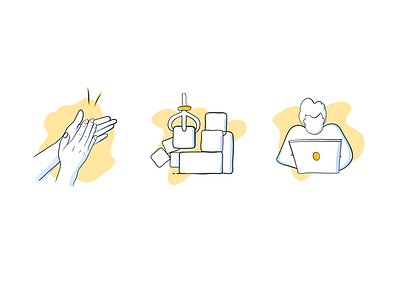 One clap away from building an application. build cards clap clapping development home homepage icons icons design illustraion module outline illustration