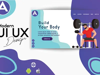 UI/UX Design For Gym Build your body. branding design illustration illustrator logo typography ui ux vector web website