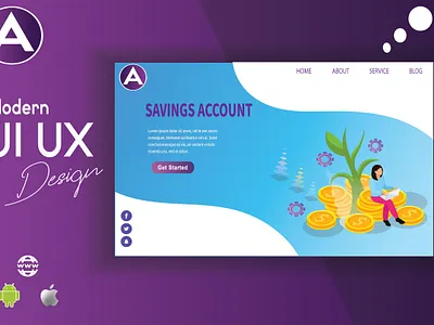 UI/UX Design For Saving Account animation branding design illustration illustrator logo ui ux vector web