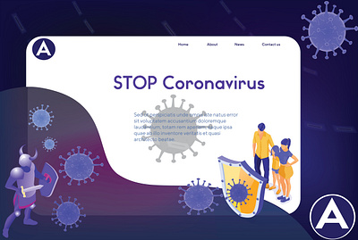 UI/UX Design For stop coronavirus. branding design illustration illustrator logo typography ui ux vector web