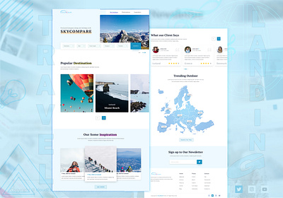 cloudEsoft travelLanding design graphcs template travel uidesign web design