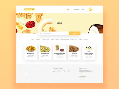 Muesli Online Store Redesign Concept food store ui web