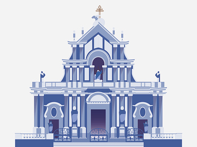 Catania Duomo barocco branding design design art fashion flat icon illustration sicily vector