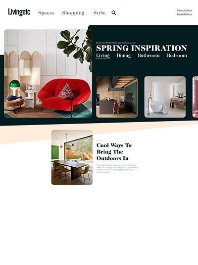 Inspiration carousel banner carousel design grid header homepage landing page layout panel typography ui