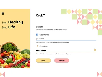 Day 2 | Healthy Login Boards app branding healthy ui web