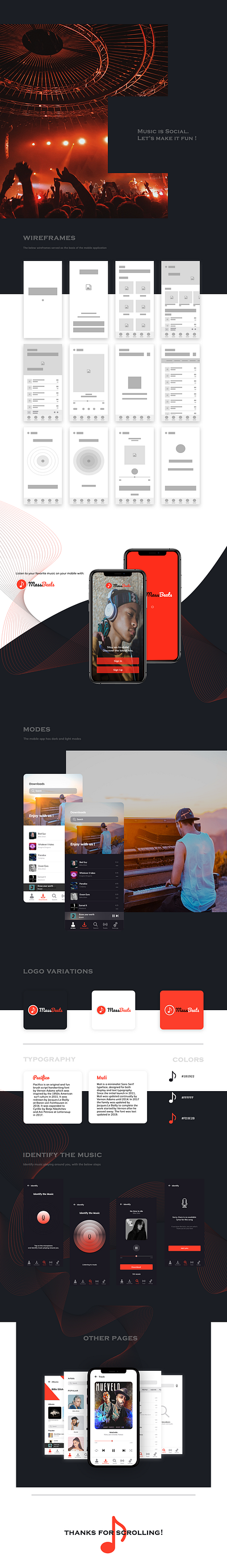 Mass Beats/ Music app dark mode music app uxui design