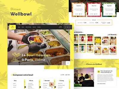 Wellbowl — Website bowl design food nourriture restaurant salad saladbar ui uidesign ux web webdesign website yellow