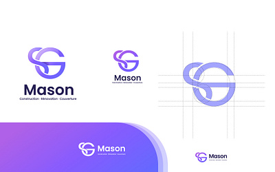 Logo design Mason awesome brand brand identity branding branding agency design logodesign logotype purple logo vector