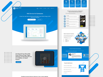 Blue Ladder Media Landing Page adobexd contractor homepage homepage design landing page light blue media mockup template templatedesign webpage webpagedesign
