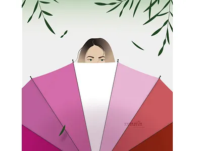 When u must hide character girl illustration lesbian lgbt love umbrella