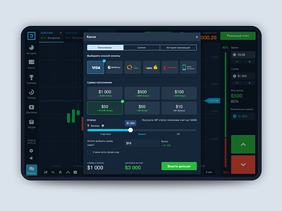 Binarium - Binary option. Cashbox app application binary broker cashbox dashboad dashboard app dashboard design dashboard ui interface options product product design trade trading ui uiux ux