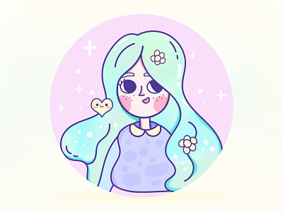 Illustration-girl animation app branding design illustration illustrator type typography