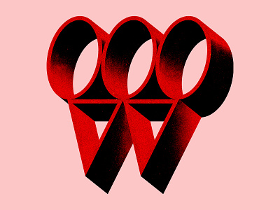 Letter W grain grain texture letter w lettering red type typographic typography typography design