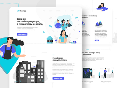 homee landing page 🏠 design illustration landing people ui ux vector web webdesign website