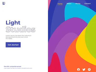 light studio landing page agency branding design illustration landing landing page user interface web web design web page website
