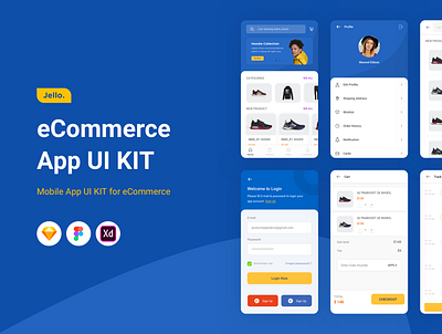 Jello | ecommerce App Ui kit ecommerce figma illustraion sketch template ui ui kits ux wireframe xd