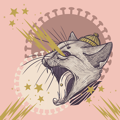 Corona Cat adobefresco cat corona coronavirus illustration scream