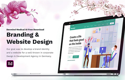 Dev Medical UI Free Download agency blog branding business clean clinic corporate devdesign doctor doctor booking download free freebie health health theme healthcare hospital psd xd